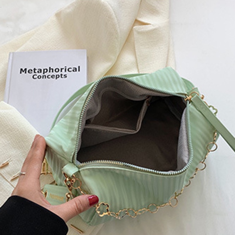 Túi da đeo vai IELGY mềm mại hình trụ phối dây xích thời trang cho nữ