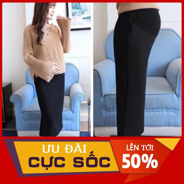 hot!!! CHÂN VÁY BÚT CHÌ BẦU CÓ CHUN ĐIỀU CHỈNH BỤNG CHẤT SIÊU ĐẸP