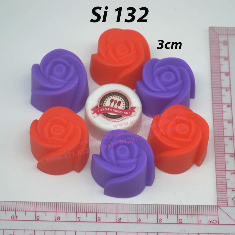 10 KHUÔN SILICON HOA HỒNG 3CM Si132