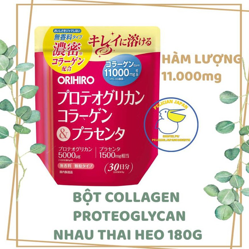 Bột Collagen Proteoglycan nhau thai heo 11000mg Orihiro 180g