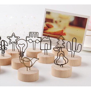 Kẹp ảnh đế tròn bằng gỗ nhỏ xinh