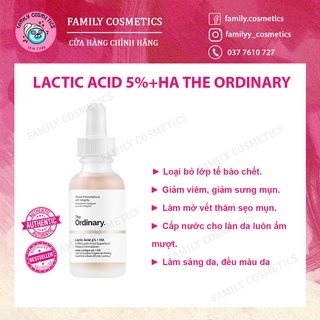 Serum tẩy tế bào chết làm sáng da the ordinary lactic acid 5% + ha và lactic acid 10% + ha 30ml