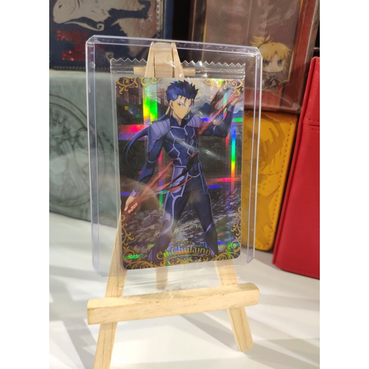 Thẻ bài sưu tầm bánh xốp Fate Grand Order FGO Cú Chulainn SR - Secret Rare - Tặng bọc bài nhựa bảo quản