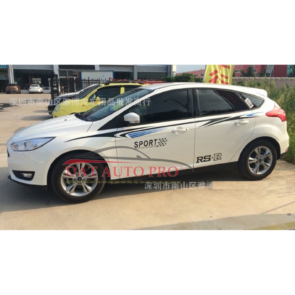 Tem dán Thân xe oto RSR sport màu đen-đỏ.