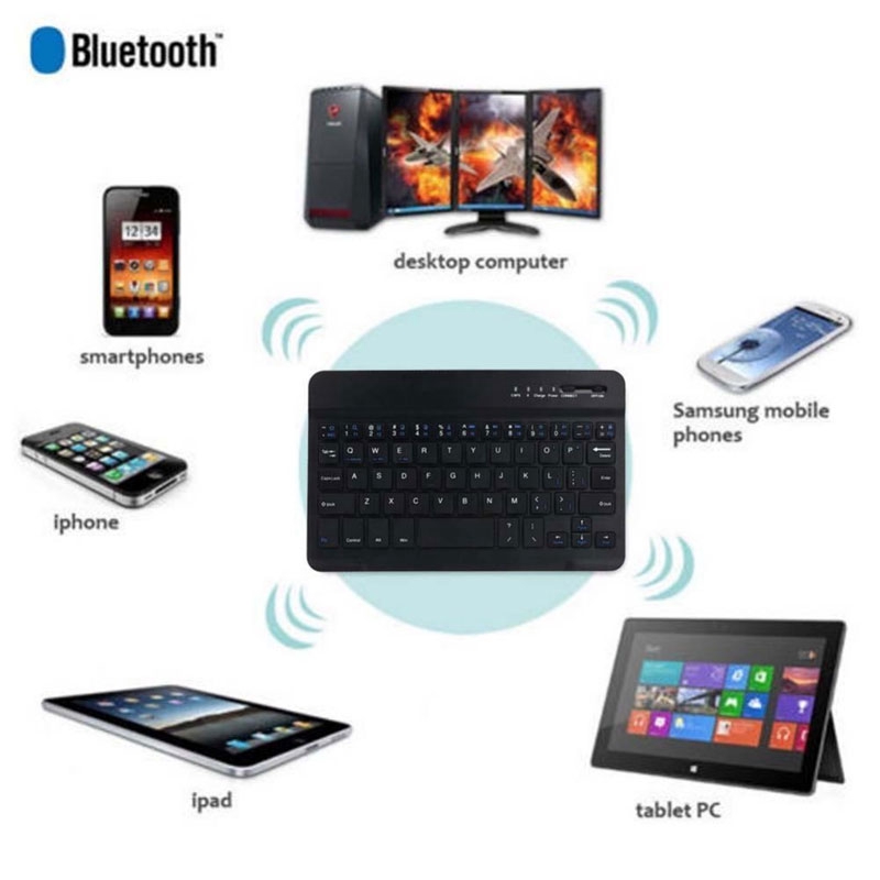 Bao Da Máy Tính Bảng Kèm Bàn Phím Bluetooth Không Dây 7 "8" Inch 10 "10.1" Inch Cho Android Tablet Windows 10