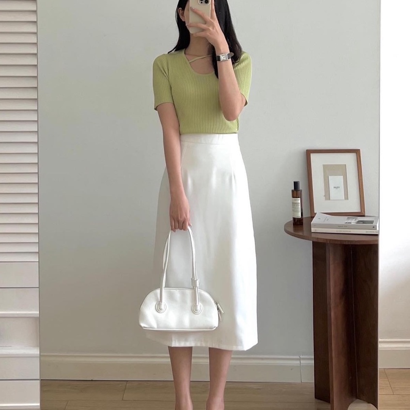 Chân váy dài chân váy midi phong cách vintage Hàn Quốc dáng chữ A nhẹ tôn dáng cực đỉnh | BigBuy360 - bigbuy360.vn