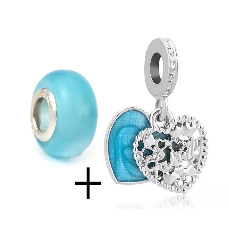 Bộ 2 Mặt Vòng cổ Hình Cây Dừa Đính Đá Pha Lê