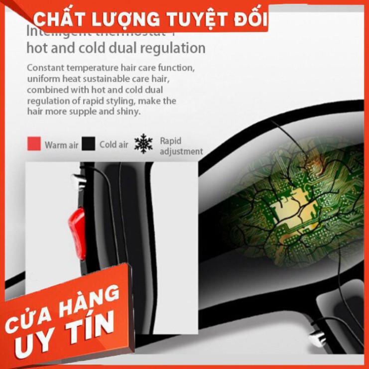 Máy Sấy Tóc Nóng Lạnh cao cấp KEMEI 8853 - Hàng nhập khẩu