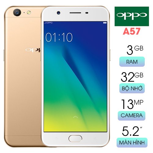 Điện thoại OPPO F3 Lite - A57 2 Sim Có Vân Tay Bộ Nhớ 32GB RAM 3GB Đẹp Keng Full Chức Năng