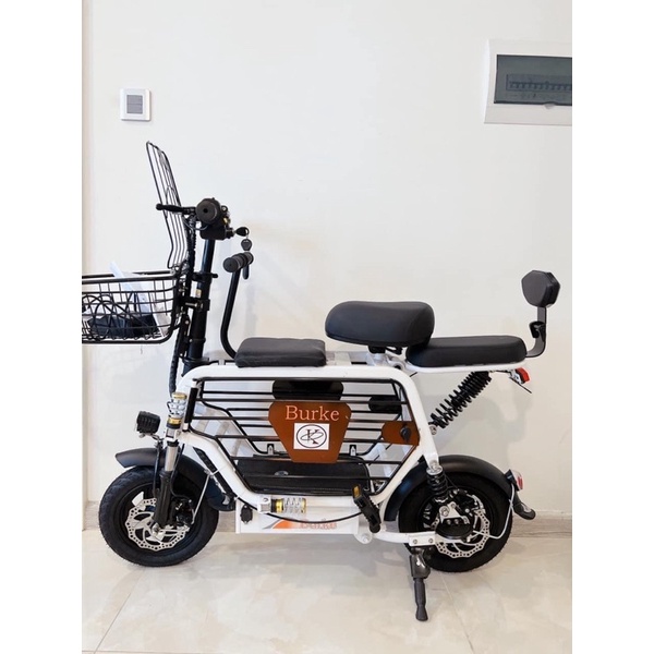 Xe đạp điện mini Burke 2022 pin 15A Bảo hành chính hãng 3 năm, xe 3 ghế