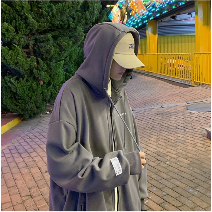 Áo khoác hoodie trơn 4 màu nam nữ ulzzang unisex áo khoác nam nữ, áo hoodie zip form unisex chất nỉ bông oversize in chữ