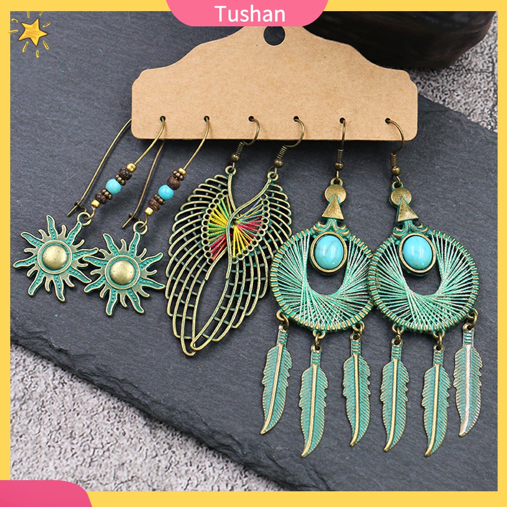 Set 3 Cặp Hoa Tai Phong Cách Vintage Thời Trang Dành Cho Nữ