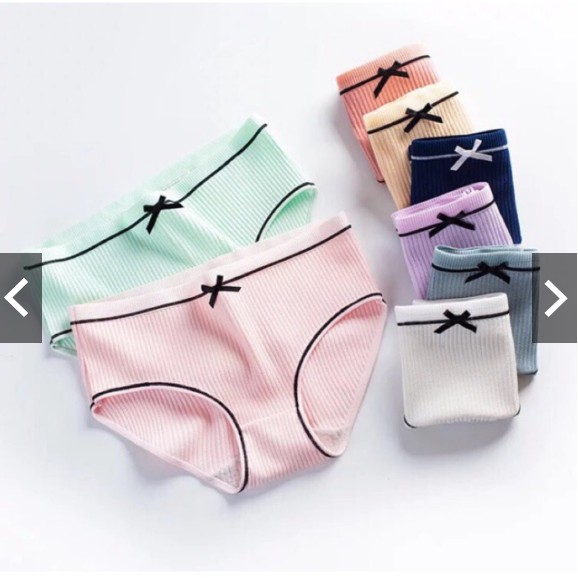 10  Quần Lót nữ Cotton đính nơ viền đen