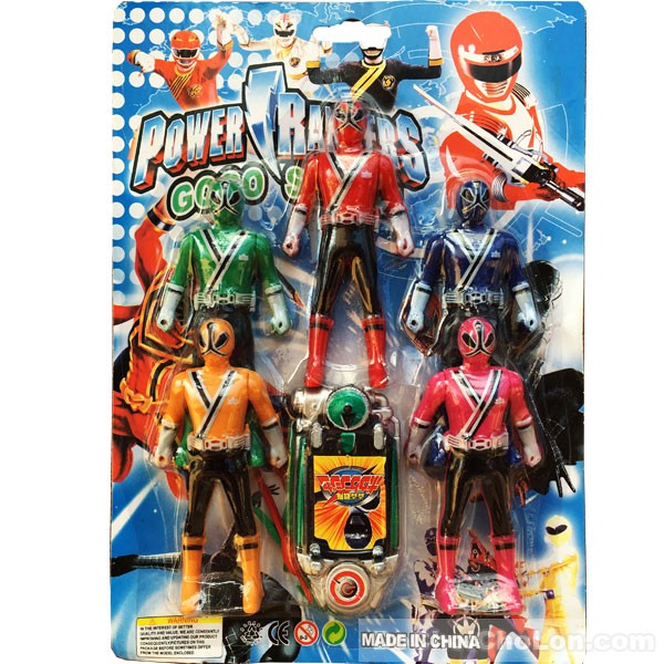 Vỉ đồ chơi 5 anh em siêu nhân thần kiếm Samurai mini & điện thoại - Đồ chơi siêu nhân