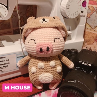 Bé heo bằng len - gấu bông an toàn cho bé - quà tặng handmade