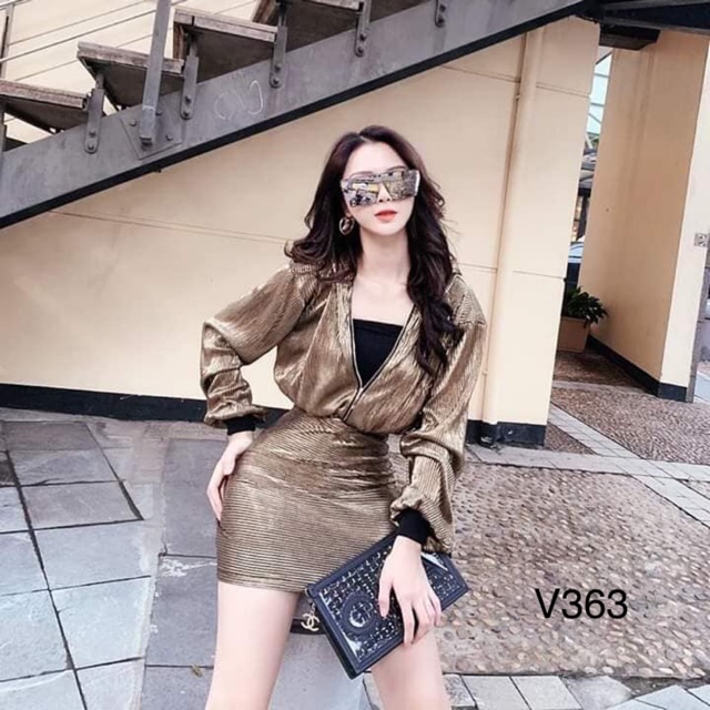 JANGMI - V363 JUM NHŨ VÀNG DÀI TAY BO GẤU CÓ MŨ