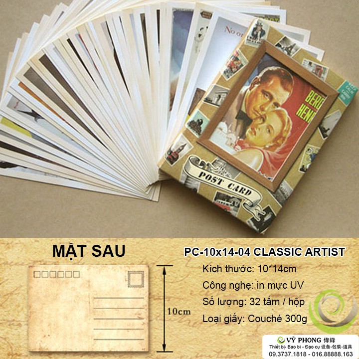 SET 32 POSTCARD BƯU THIẾP XƯA THỜI CHIẾN CLASSIC COLLECTION CHỤP ẢNH SẢN PHẨM INS PC10x14cm