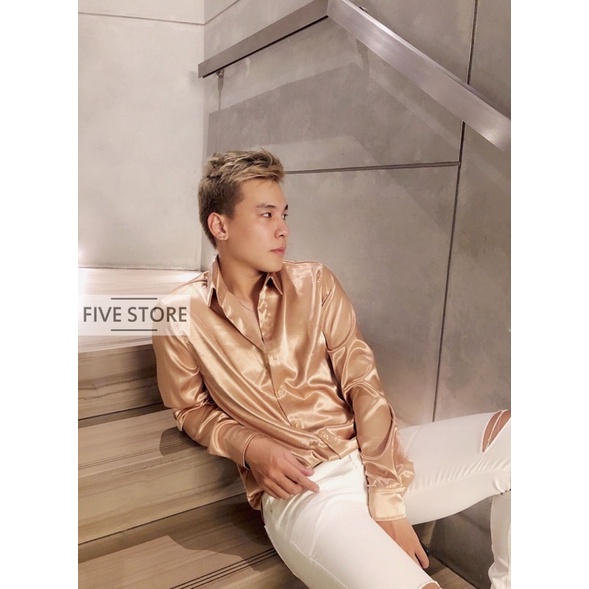 Áo sơ mi lụa gold