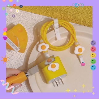 Vỏ ốp bảo vệ bộ sạc ip 18/20W hình Sandwich trứng ốp la cute 🍳
