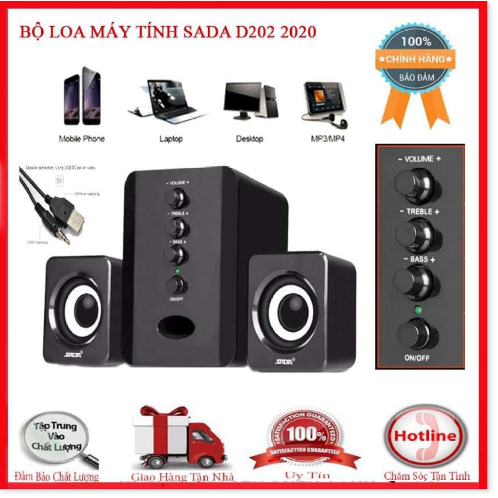 Loa Bãi Nhật, Bộ Loa Máy Tính Usb Sada D202 2020 giá Rẻ Âm Thanh Sống Động -Freeship -Bảo hành uy tín ..