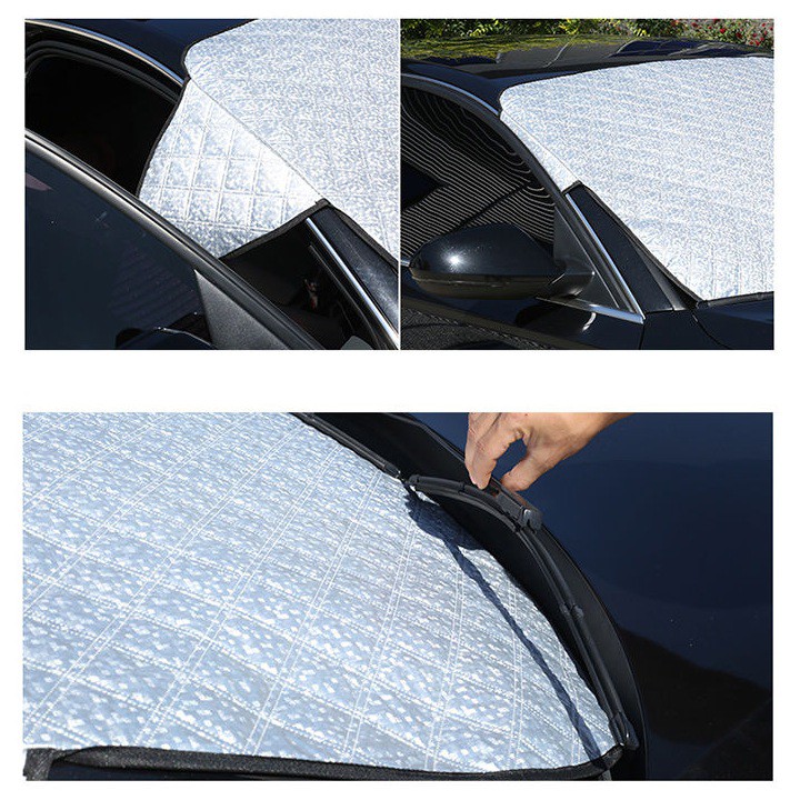 Tấm bạt che chắn nắng ngoài kính lái ô tô tráng phủ một lớp nhôm chống nóng cách nhiệt cho xe oto Phù hợp với mọi xe