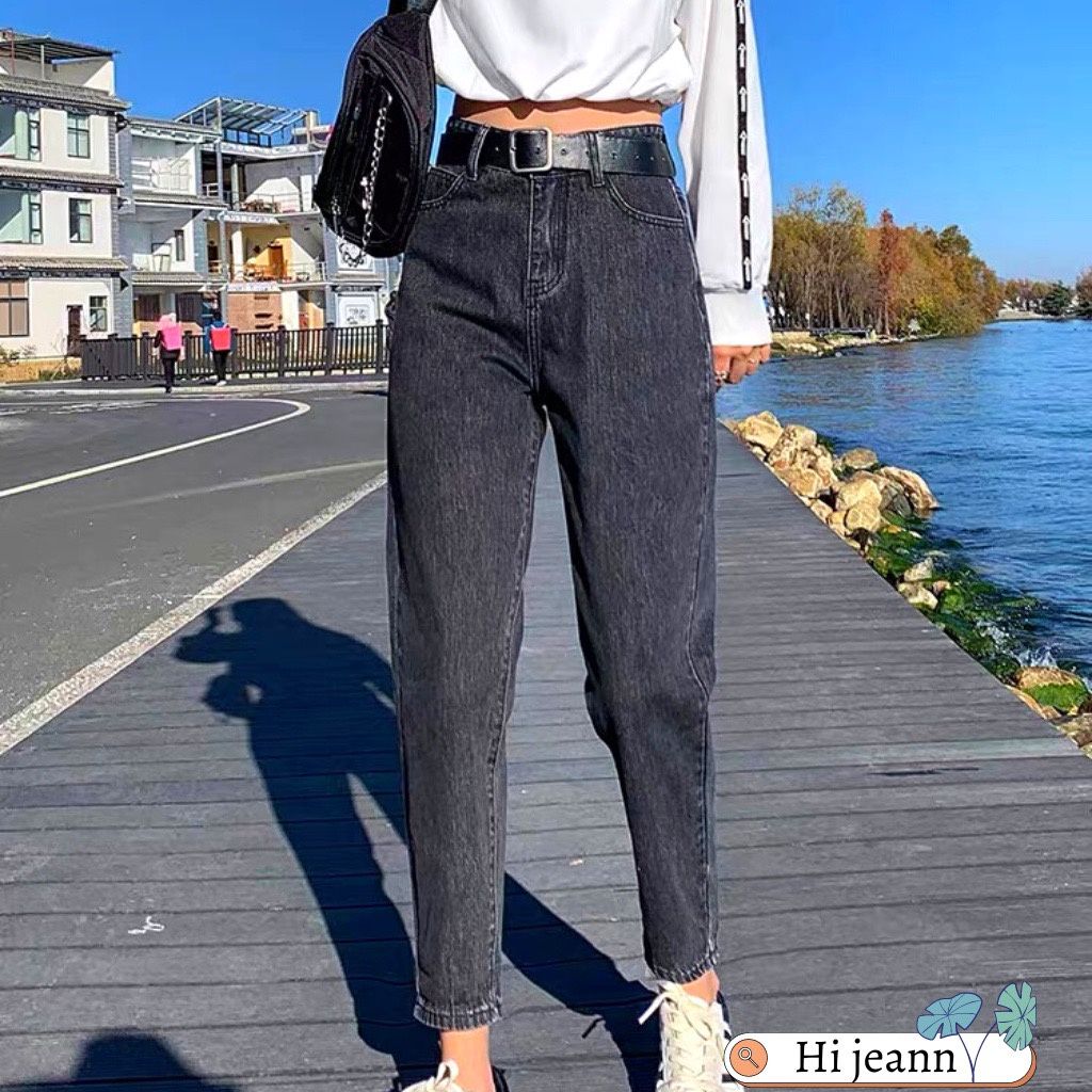 Quần Bò , Dáng Baggy Jean Nữ , Lưng Cao Không Co Giãn,Siêu hot