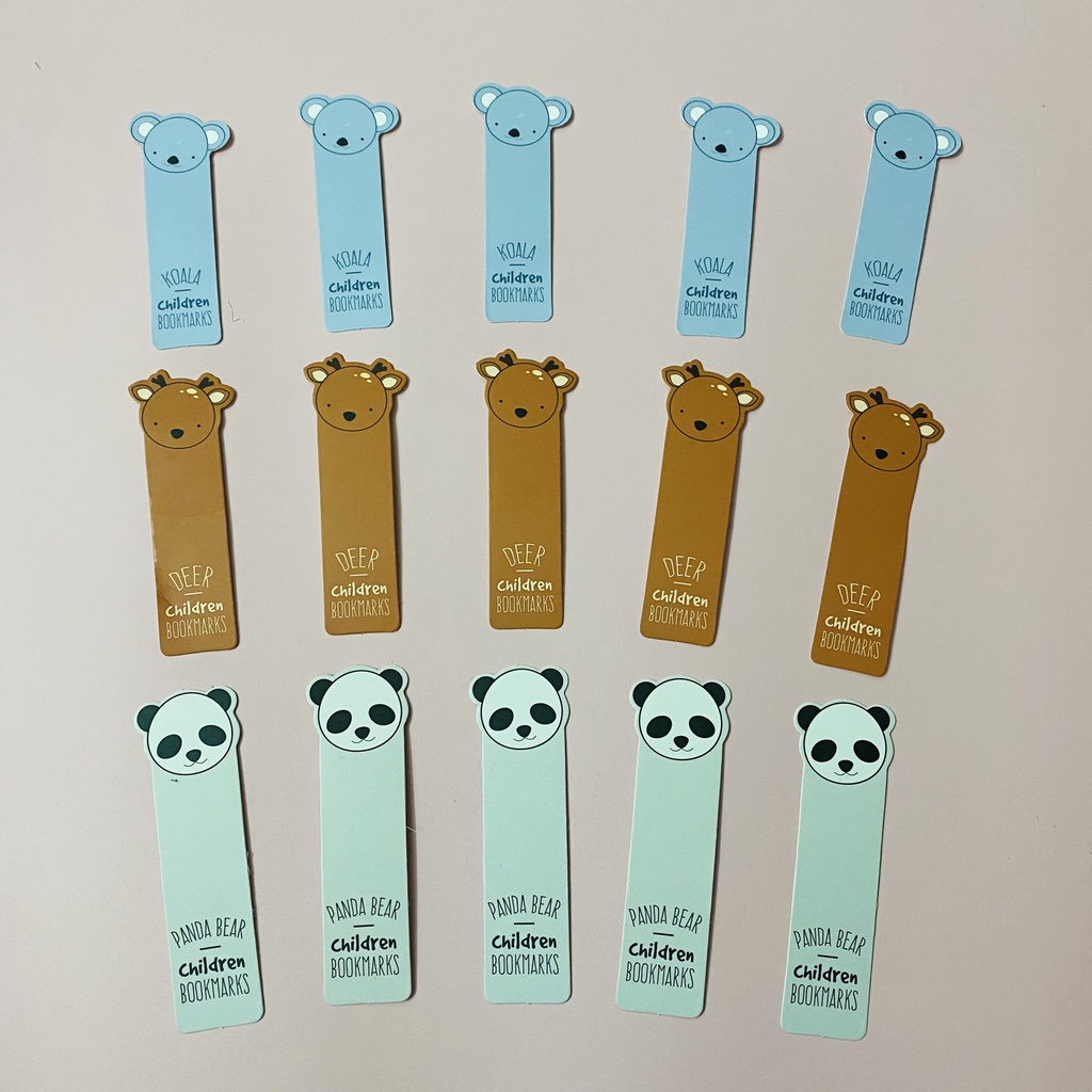 Kẹp sách đánh dấu trang bookmark giấy cứng hình động vật cute Deme