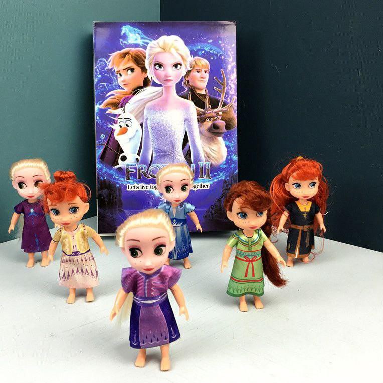 Set 6 Búp Bê Công Chúa Elsa Và Anna Trong Phim Frozen