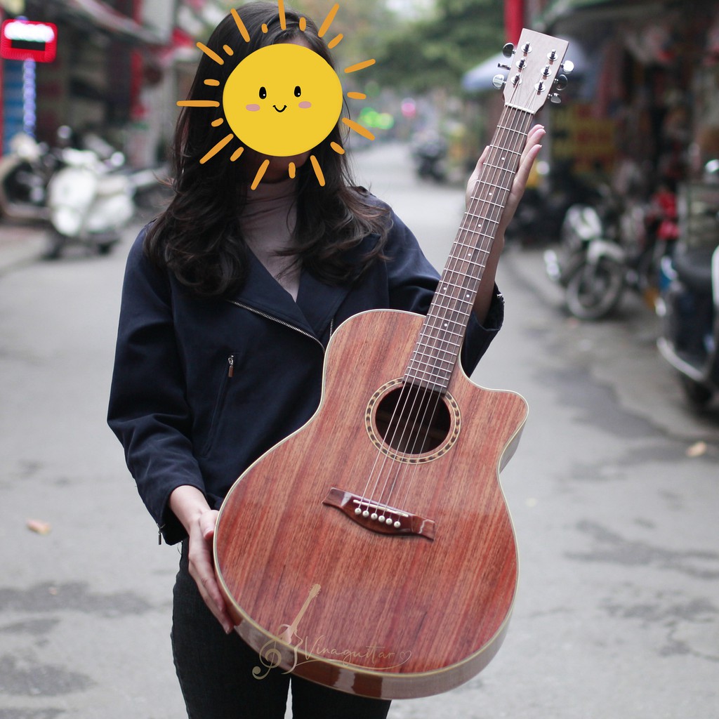 Đàn Guitar VG-DFHD Gỗ Hồng Đào Nguyên Tấm- Tặng Full Phụ Kiện