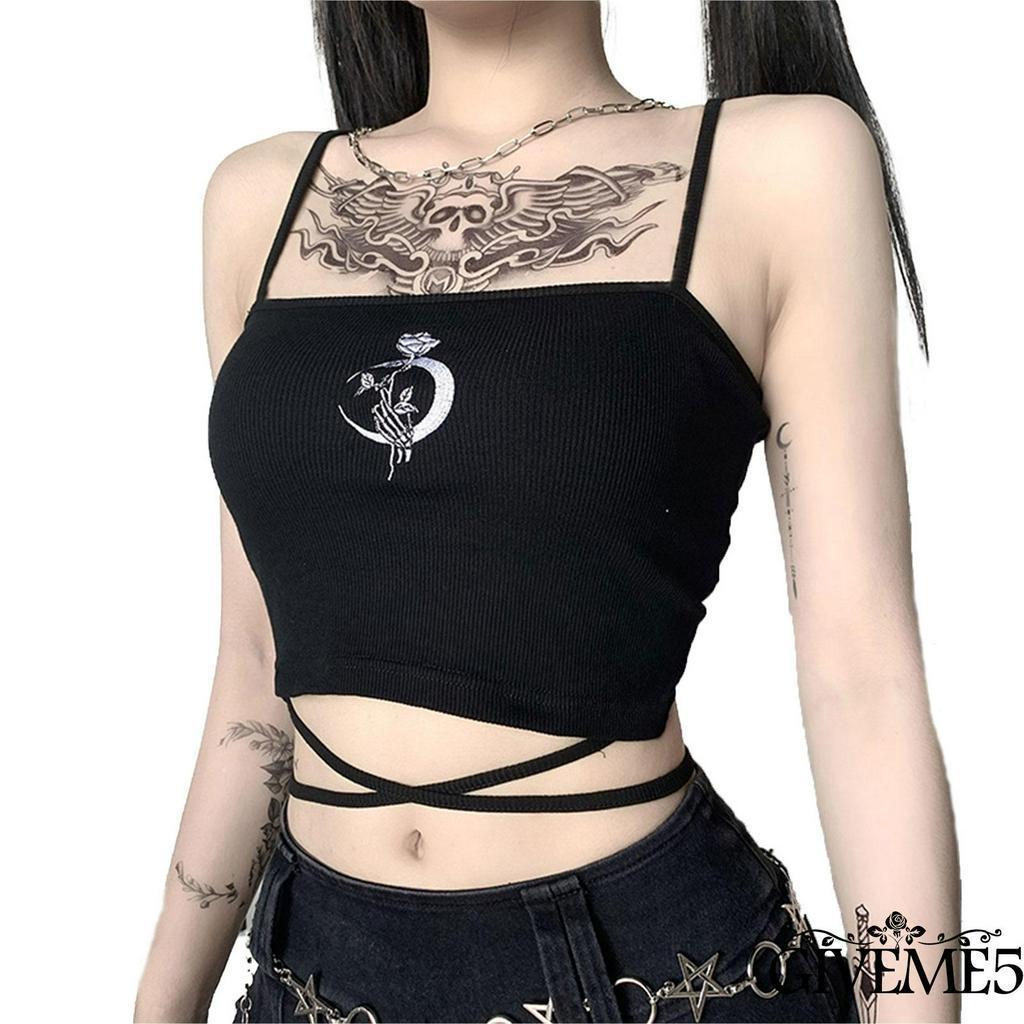 Áo Dây Nữ Cộc Tay Thêu Hoa Quyến Rũ