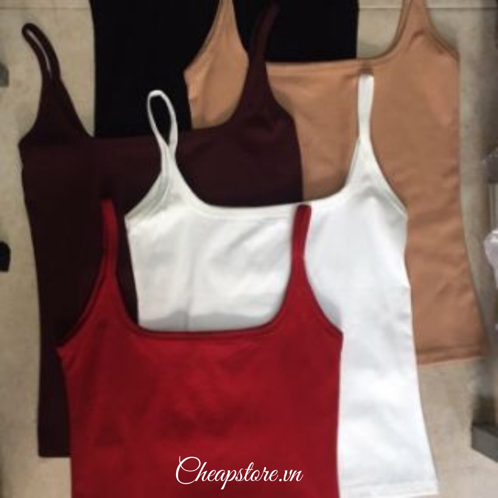 [Mã WAMT10K giảm 10k cho đơn 0k] Áo 2 dây cổ vuông 100% cotton dáng ôm nhiều màu hottrend 2021 | BigBuy360 - bigbuy360.vn