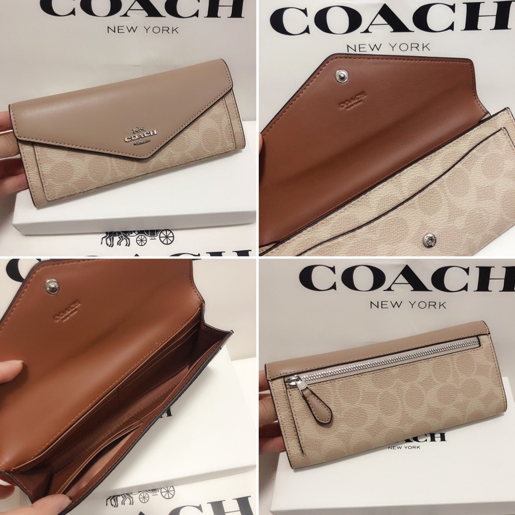 COACH Ví Da Bò Dáng Dài Thời Trang Cho Nữ F31547