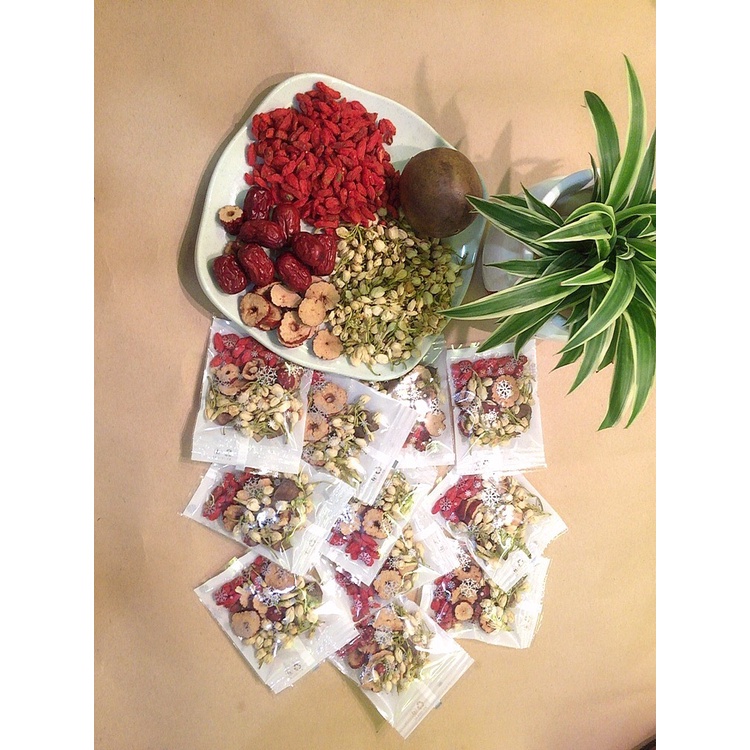 Trà Hoa Nhài, Mix thao dược kỷ tử, táo đỏ, cỏ ngot, Trà dưỡng nhan (gói 10g) | BigBuy360 - bigbuy360.vn