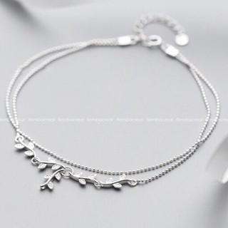 Lắc chân lá phong dây đôi chất liệu bạc ta, lắc chân bạc trẻ trung cá tính,bảo hành trọn đời, tiệm bạc real