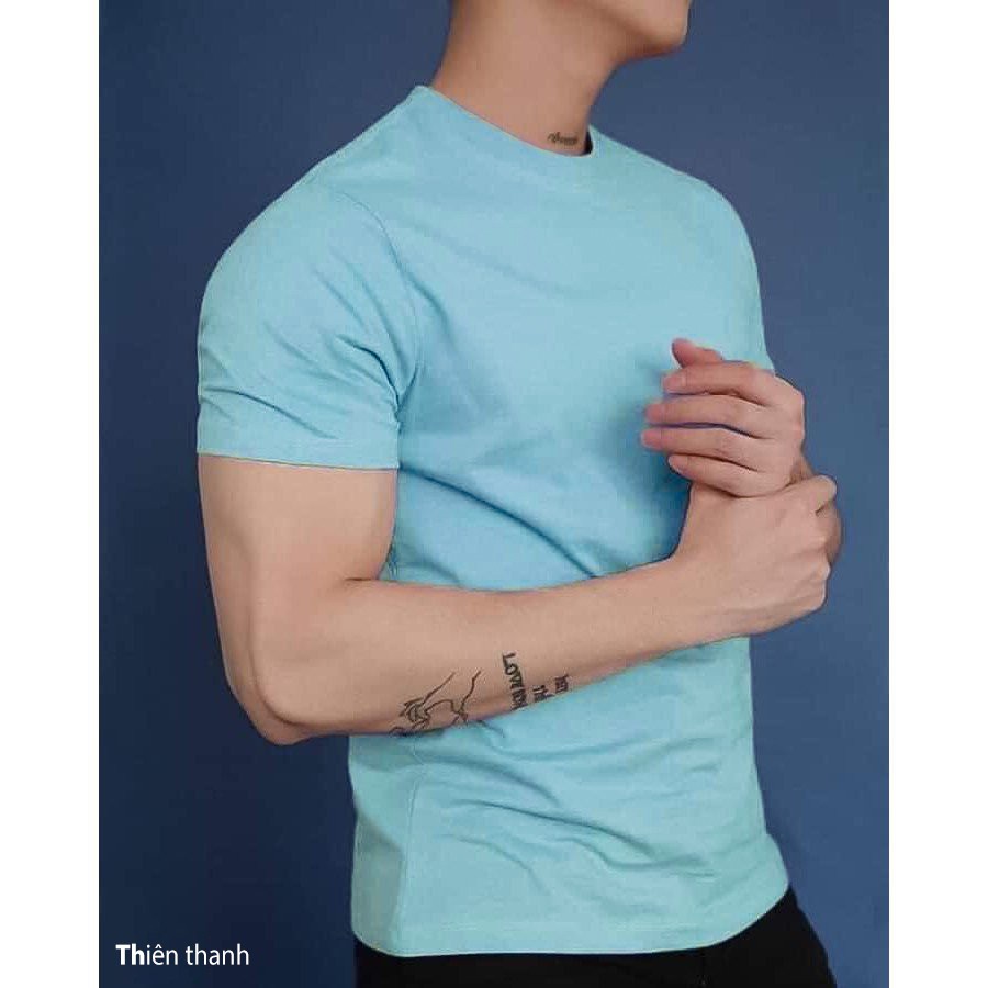 Áo thun nam cổ tròn cao cấp, áo thun cổ tròn, áo thun vải Cotton dày dặn thoáng mát,áo không xù lông phai màu SALE 50%