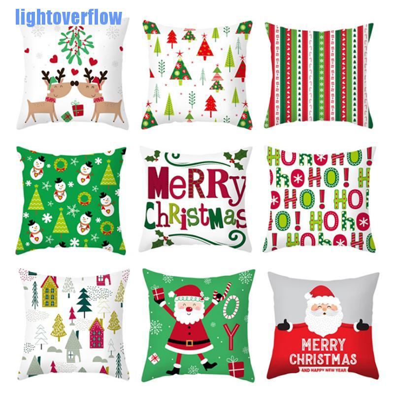 Vỏ Gối Cotton Hình Ông Già Noel Vui Nhộn