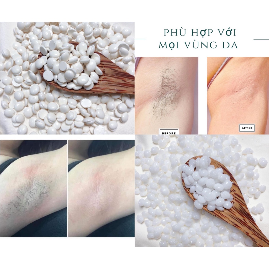 Sáp wax mix ( sáp dừa + sáp trong + sáp màu) wax lông siêu bám lông - da nhạy cảm - thơm