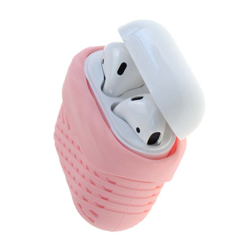 Vỏ Bảo Vệ Hộp Sạc Tai nghe không dây Bằng Silicon Mềm Có Kim Loại Cho Airpods 1 / 2