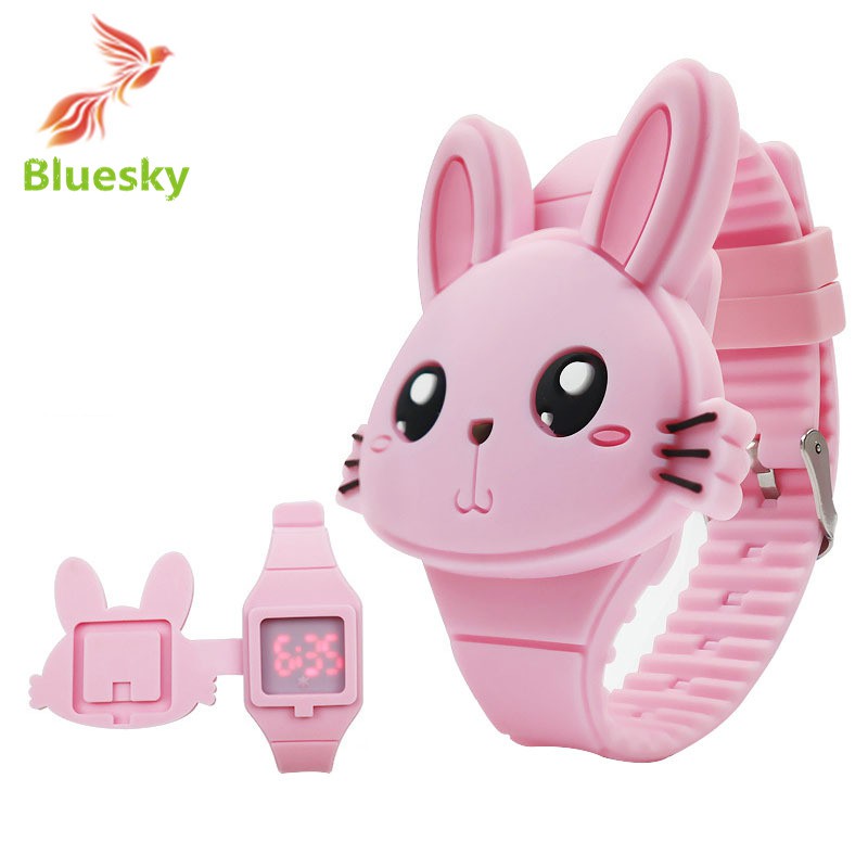 Đồng Hồ Đeo Tay Điện Tử Dây Silicon Mặt Hình Thỏ Dễ Thương Dành Cho Bé | BigBuy360 - bigbuy360.vn