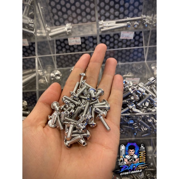 ỐC SALAYA INOX304 4li NHUYỄN Mẫu Thái DÀN ÁO HONDA , ỐC NẮP DẦU NHIỀU DÒNG XE