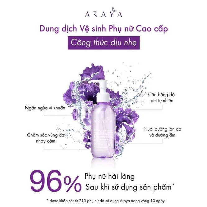 Dung dịch vệ sinh phụ nữ cao cấp Araya Thái Lan chiết xuất  100% tự nhiên