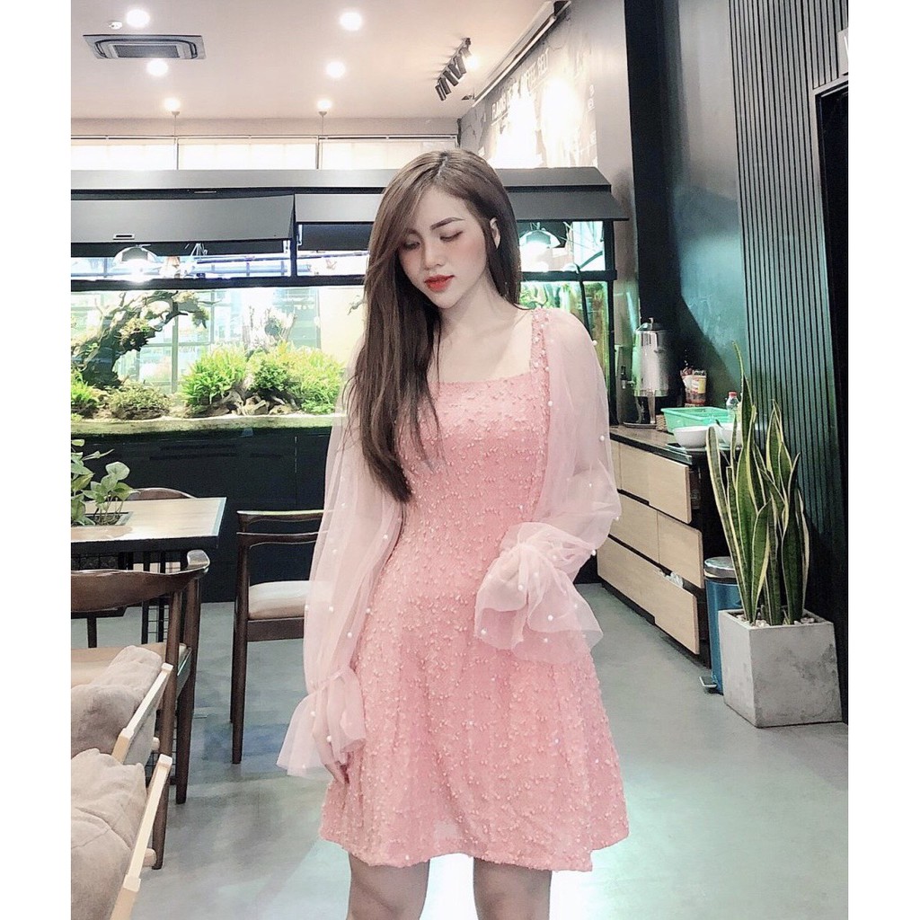 Váy đi tiệc hồng bánh bèo siu xinh