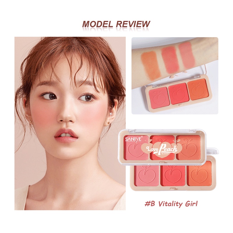[Hàng mới về] Phấn má hồng SANIYE thiết kế 3 trong 1 lâu trôi hợp thời trang