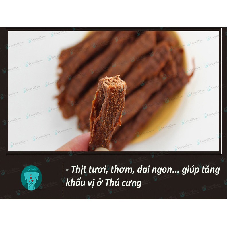 Đồ Ăn Vặt Cao Cấp Cho Thú Cưng JFamille, Khô Bò Xé Sợi Cho Chó, 100% Thịt Bò Tươi. Gói 100gr - JF43