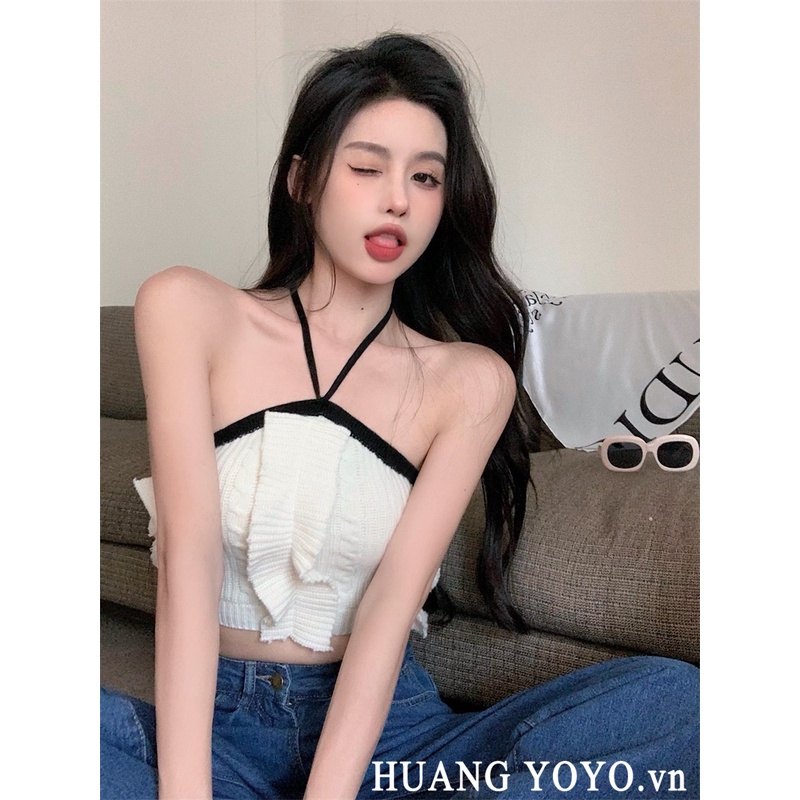 Áo Len Dệt Kim Hai Dây Dáng Ôm Phong Cách Hàn Quốc Thời Trang Mùa Hè Hàng Mới Dành Cho Bạn Nữ 2022