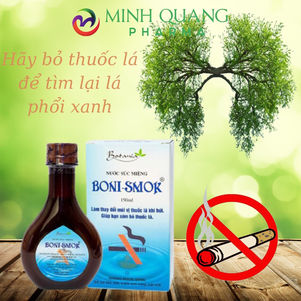 Nước súc miệng BONI SMOK cai thuốc lá Chai 150 - 250ml