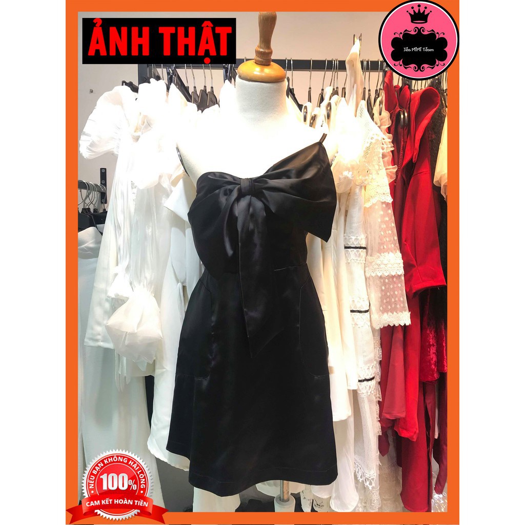 ĐẦM BODY DỰ TIỆC - VÁY THIẾT KẾ ĐI TIỆC CÓ MÚT NGỰC 2 MÀU VÀNG, ĐEN CÓ NƠ FREESIZE | BigBuy360 - bigbuy360.vn