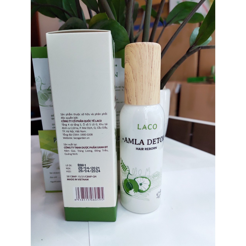 Serum amla detox LACO kích mọc tóc - xịt dưỡng tóc ngăn rụng tóc, mái tóc dày đẹp tự nhiên