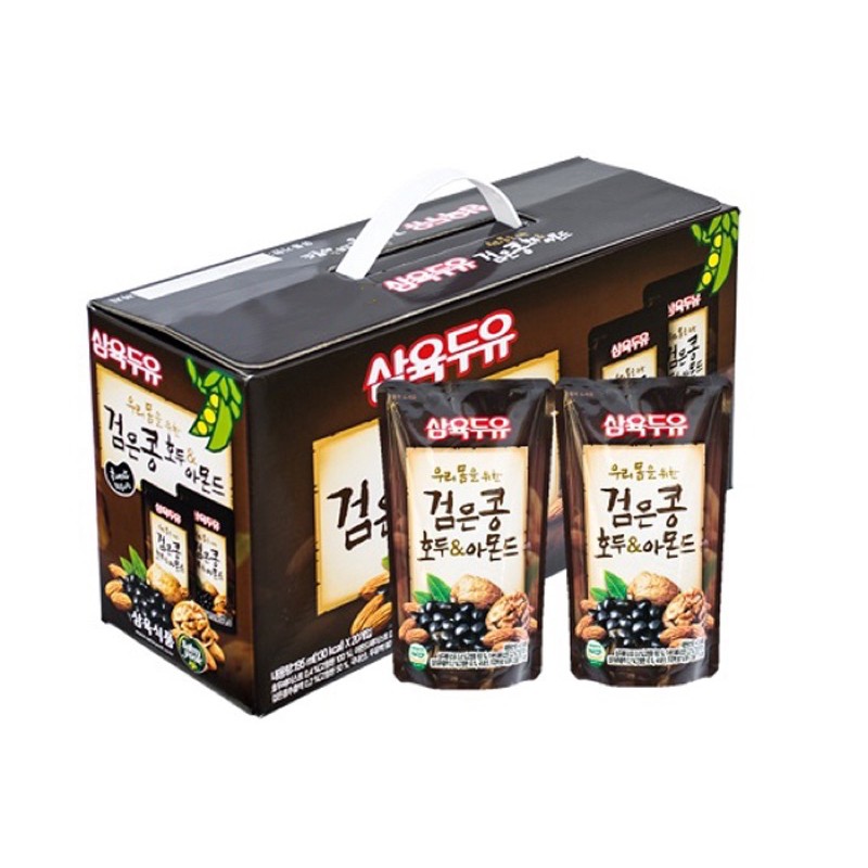 Sữa Đậu Đen, Óc Chó, Hạnh Nhân Sahmyook Foods - thùng 20 Gói x 195ml