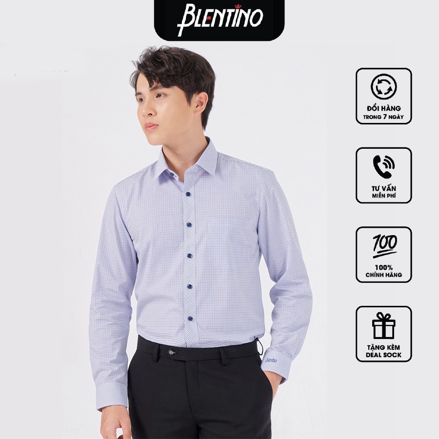 Áo Sơ Mi Nam Dài Tay Công Sở BLENTINO BCV02 Free Size 50k-80kg